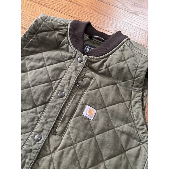 Carhartt Women's XL Rugged Flex Relaxed Fit Canvas Insulated Rib Collar Vest - Picture 2 of 9